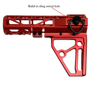 Black Anodized Aluminum Skeletonized Pistol Brace Stabilizer