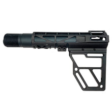 Load image into Gallery viewer, Black Anodized Aluminum Skeletonized Pistol Brace Stabilizer