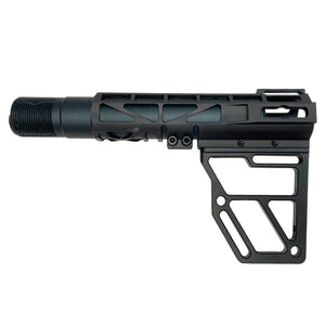 Black Anodized Aluminum Skeletonized Pistol Brace Stabilizer