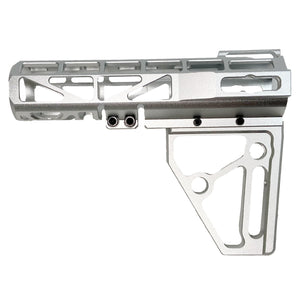 Black Anodized Aluminum Skeletonized Pistol Brace Stabilizer