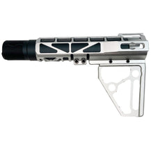 Load image into Gallery viewer, Black Anodized Aluminum Skeletonized Pistol Brace Stabilizer