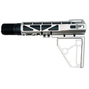 Black Anodized Aluminum Skeletonized Pistol Brace Stabilizer