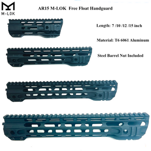 AR15 15" Slim M-LOK Handguard Rail One Piece Free Float