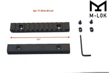 Load image into Gallery viewer, 2 PCS 4.5&#39;&#39; M-LOK 11 slots Picatinny Rail Section Aluminum Black