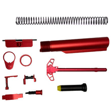 Load image into Gallery viewer, AR-15 Lower/Upper mil spec buffer tube kits Red